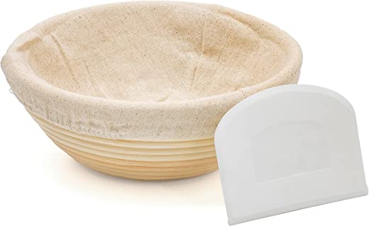 Bread Proofing Baking Basket with Scraper for Breadmaking by Blue Ridge Basket Company