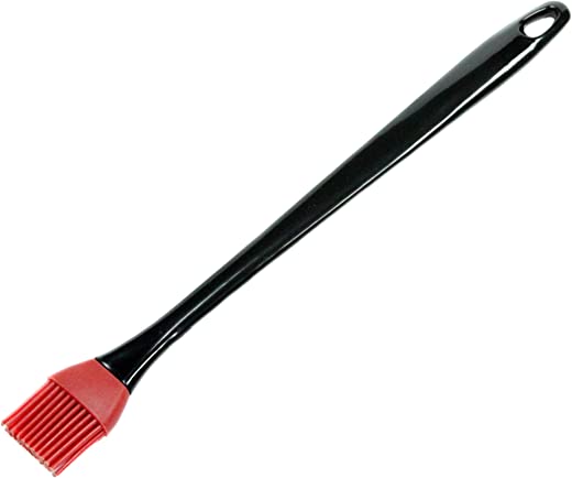 Chef Craft Select Silicone Basting Brush, 13.5 inches in length, Red/Black