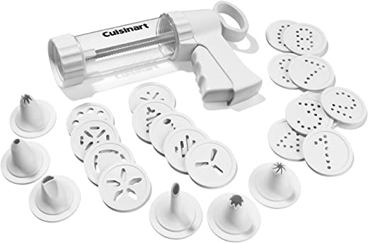 Cuisinart Cookie Press with 18 Discs and 6 Decorating Tips, White