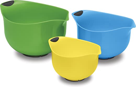 Cuisinart Set of 3 BPA-free Mixing Bowls, Multicolored