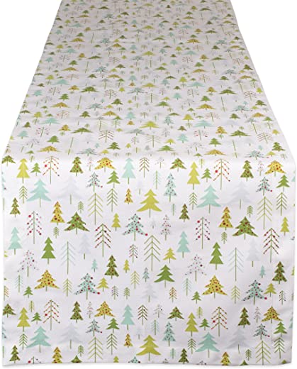 DII 100% Cotton, Machine Washable, Printed Table Runner for Parties, Christmas & Holidays – 14×72, Holiday Woods