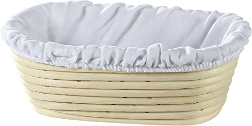 Frieling USA Brotform Oval Bread Rising Basket and Liner, 10 x 7