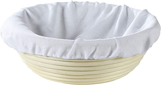 Frieling USA Brotform Round Bread Rising Basket and Liner, 8.5-Inch