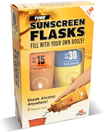 GoPong Hidden Sunscreen Alcohol Flask, 2 Count