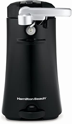 Hamilton Beach OpenStation Electric Automatic Can Opener for Kitchen with Multi-Tool for Bottles, Jars and Cutting, Black (76389R)