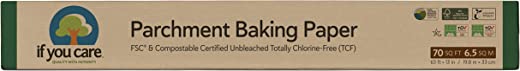 If You Care Parchment Baking Paper – 70 Sq Ft Roll – Unbleached, Chlorine Free, Greaseproof, Silicone Coated – Standard Size – Fits 13 Inch Pans