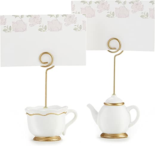 Kate Aspen, Place Card Holders, Tea Time Whimsy, Teapot and Teacup, Place Cards Included, Set of 6