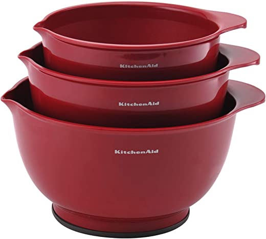 KitchenAid Classic Mixing Bowls, Set of 3, Empire Red