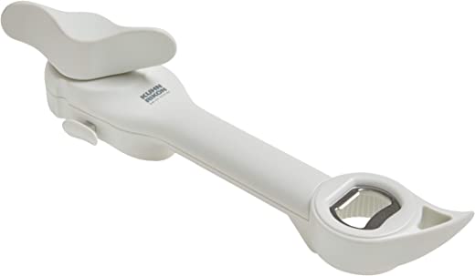 Kuhn Rikon 5-in-1 Auto Safety Master Opener for Cans, Bottles and Jars, White, 9 x 2.75 inches