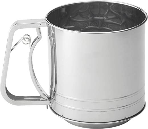 Mrs. Anderson’s Baking Hand Squeeze Flour Sifter, Stainless Steel, 5-Cup Capacity