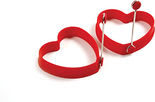 Norpro – 999R Norpro Silicone Heart Pancake/Egg Rings, 2 Pieces, One Size, Red