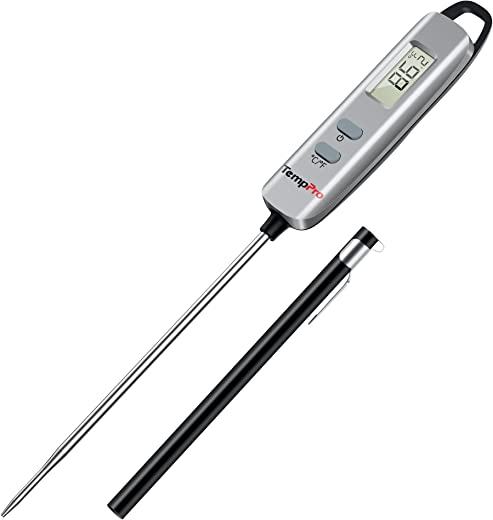 TempPro E16 Digital Meat Thermometer Instant Read Cooking Food Thermometer with Long Probe for BBQ Grill Smoker Oven Deep Fry Candy Kitchen…