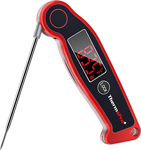 ThermoPro TP19 Waterproof Digital Meat Thermometer for Grilling with Ambidextrous Backlit & Thermocouple Instant Read Thermometer Kitchen Cooking…