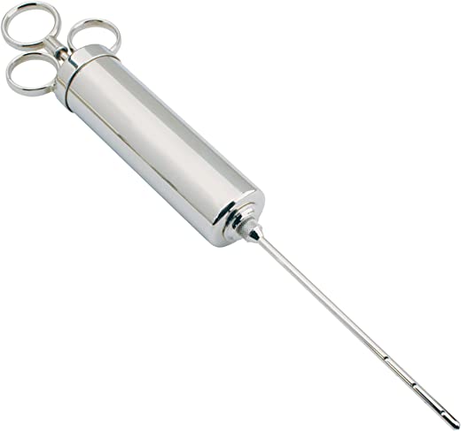Weston Marinade Injector, 2 ounce Capacity , Nickle Plated Brass, Dishwasher Safe