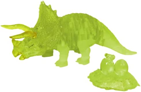 Triceratops with Baby Deluxe Original 3D Crystal Puzzle from BePuzzled, 3 Dimensional Crystal Puzzles and Brainteasers for Puzzlers and Collectors Ages 12 and Up, and Display Item