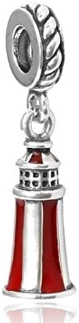 J&M Dangle Princess Lighthouse Tower Charm Bead for Charms Bracelets