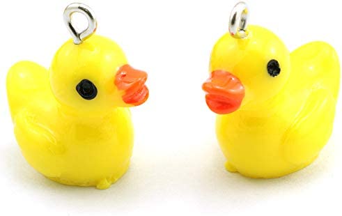 Lind Kitchen 20pcs Small Yellow Duck Pendants Cute Resin Duck Charms DIY Craft Decoration Accessories 2.2×1.9cm