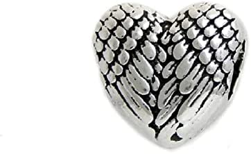 Angel Wing Heart Charm Bead for Bracelets