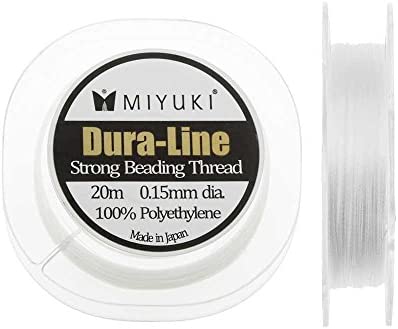 Miyuki Dura-Line Braided Beading Thread, 18lb Test 0.15mm (0.006″) Thick, 20 Meters, White