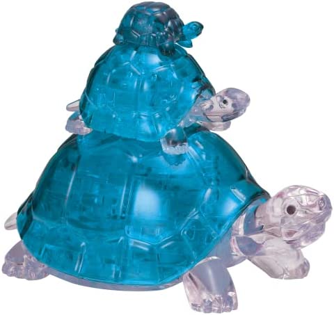 Turtles Standard Original 3D Crystal Puzzle from BePuzzled, 3 Dimensional Crystal Puzzles and Brainteasers for Puzzlers and Collectors Ages 12 and Up, and Display Item , Blue