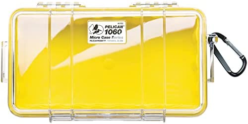 Pelican 1060 Micro Case – for iPhone, Cell Phone, GoPro, Camera, and More (Yellow/Clear)
