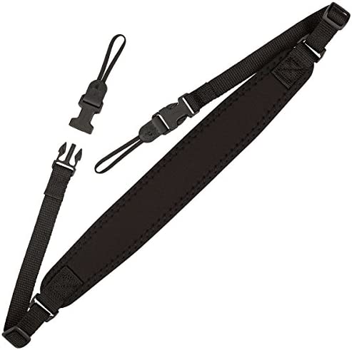 OP/TECH USA Super Classic Strap – UNI Loop – Padded Neoprene Neck Strap with Control-Stretch System and Quick Disconnects (Black)