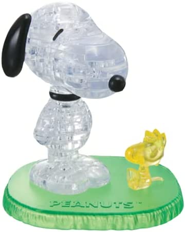 Snoopy & Woodstock Licensed Crystal Puzzle from BePuzzled, 3D Crystal Puzzles and Brainteasers for Puzzlers Ages 12 and Up
