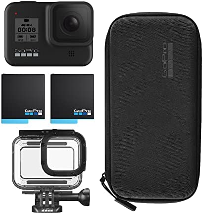 GoPro HERO8 Black Bundle Includes HERO8 Black Camera, Rechargeable Battery (2 Total), Protective Housing, and Carrying Case