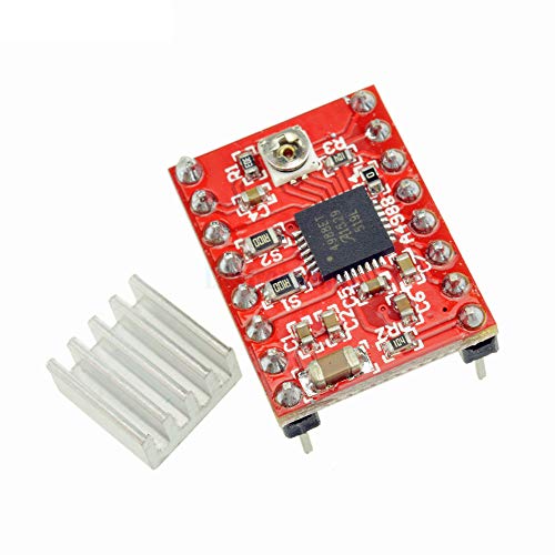5Pcs Reprap Stepper Driver A4988 Stepper Motor Driver Board Module for Arduino 3D Printer Parts Accessory with Heatsink Red