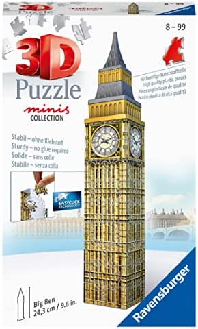 Ravensburger Mini Big Ben 54 Piece 3D Puzzle for Kids and Adults -11246 – Great for Any Birthday, Holiday, or Special Occasion