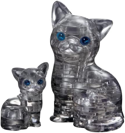 Original 3D Crystal Puzzle – Cat & Kitten Black