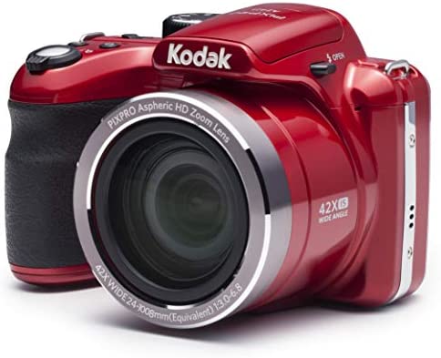 Kodak PIXPRO Astro Zoom AZ421-RD 16MP Digital Camera with 42X Optical Zoom and 3″ LCD Screen (Red)