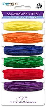 Craft Medley Multi-Purpose Colored Craft String, 29.5-Feet, Bright’s