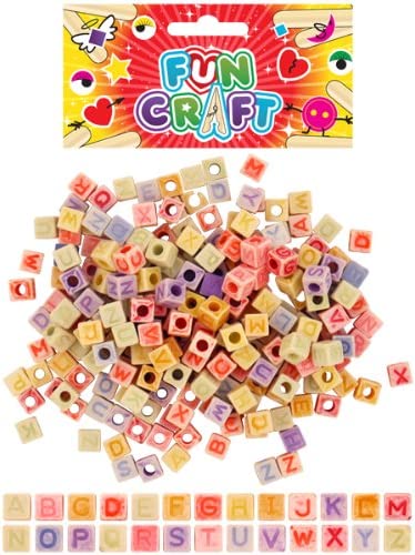 Craft KIT Beads Alphabet Cubes 35G ASTD COLS