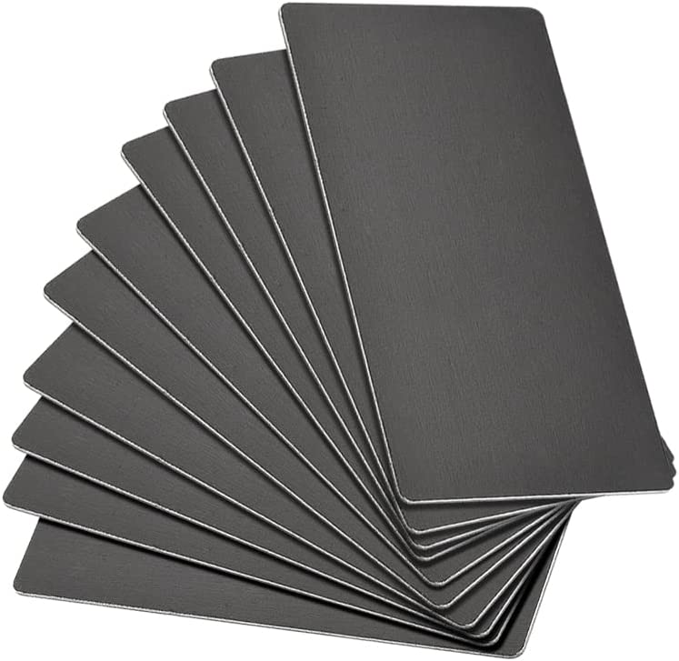 uxcell Blank Metal Card 80x40x1mm Anodized Aluminum Plate for DIY Laser Printing Engraving Black 10 Pcs