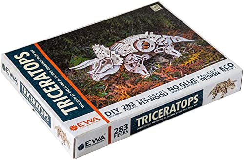 EWA Eco-Wood-Art Triceratops Wooden 3D Puzzle