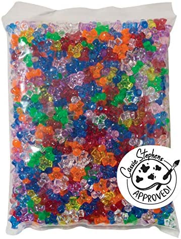 Creativity Street Plastic 3-Sided Tri-Bead Assortment, 0.43 in, Assorted Transparent Color, Pack of 1000