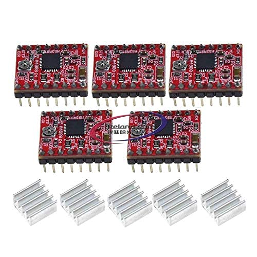 5pcs A4988 Stepper Motor Driver Module with Heat Sink for 3D Printer