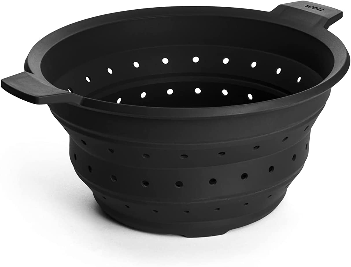 Woll Concept Plus Multi-Function Collapsible Silicone Steamer and Colander Insert, 11″ Diameter, Inch, Gray