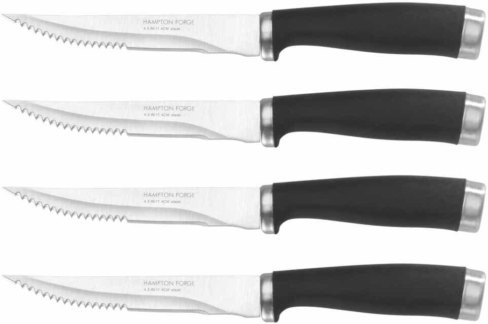 Hampton Forge Epicure–4PieceSteak KnifeSet–Black, Silver