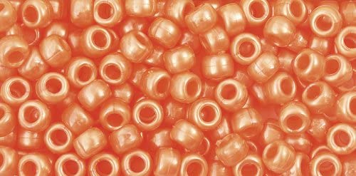 The Beadery 6 by 9mm Barrel Pony Bead in Orange Pearl, 900-Piece