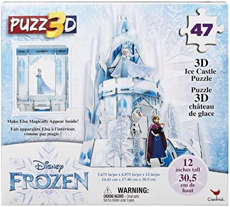 Disney Frozen 2, Hologram Puzzle 3D Olaf Anna Elsa Castle 47-Piece Plastic Jigsaw Puzzle