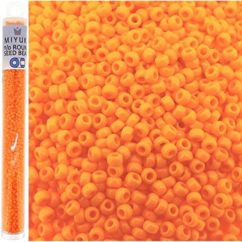 Light Orange Opaque Miyuki 11/0 rocailles Glass Seed Beads 24 Grams