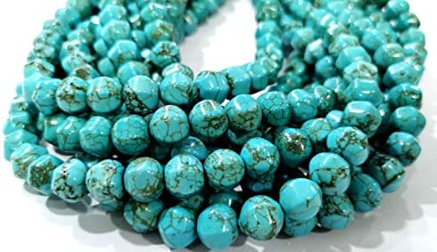 40pcs 10mm Tibetan Turquoise Jewelry Faceted Hexagon Lantern Heishi Beads,Wheel rondelle Spacer Beads, Jewelry Full Strand 16″