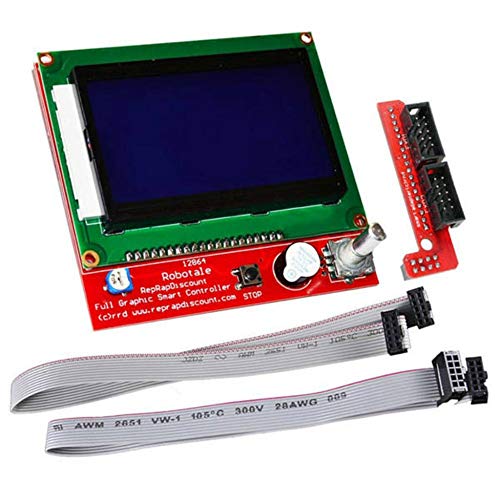 3D Printer – LCD 12864 Graphic Smart Display Controller Module with Connector Adapter & Cable for RepRap RAMPS 1.4 3D Printer kit Red-SCLL