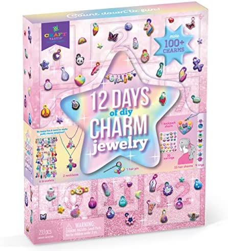 Craft-tastic – 12 Days of DIY Charm Jewelry – Count Down to Fun with 12 Days of Puffy Charm Surprises – Features DIY Bracelets, Rings, Hair Charms, Earrings, and More! – Creative Arts & Crafts Gift