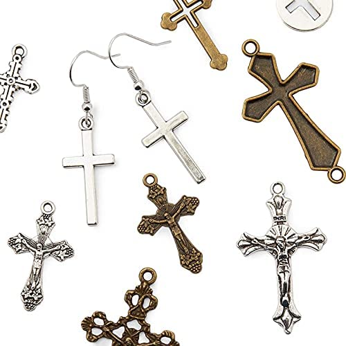 Bright Creations Cross Charms for Jewelry Making (2 Colors, 150 Pieces)