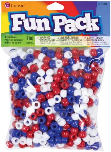 Cousin DIY Red, White, Blue Patriotic Pony Bead Fun Pack
