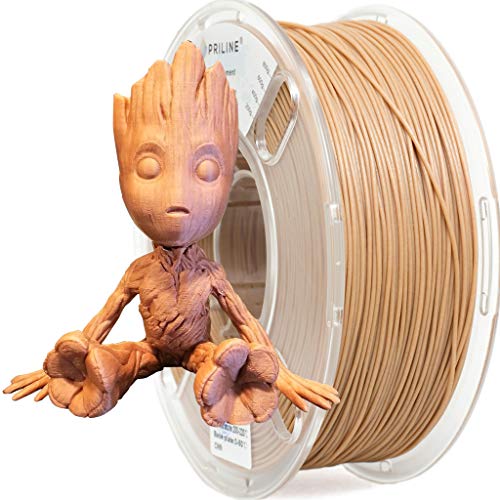 PRILINE 1kg Wood PLA Filament 1.75 3D Printer Filament(The Layer Should be Thicker Than 0.2mm and The Nozzle Should be Bigger Than 0.4mm)