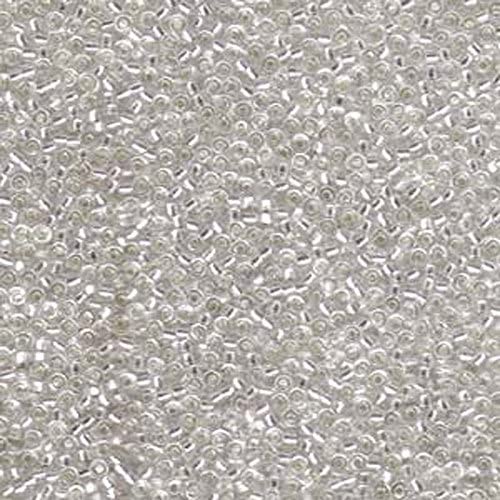 Crystal Clear Silver Lined Miyuki Japanese round rocailles glass seed beads 11/0 Approximately 24 gram 5 inch tube